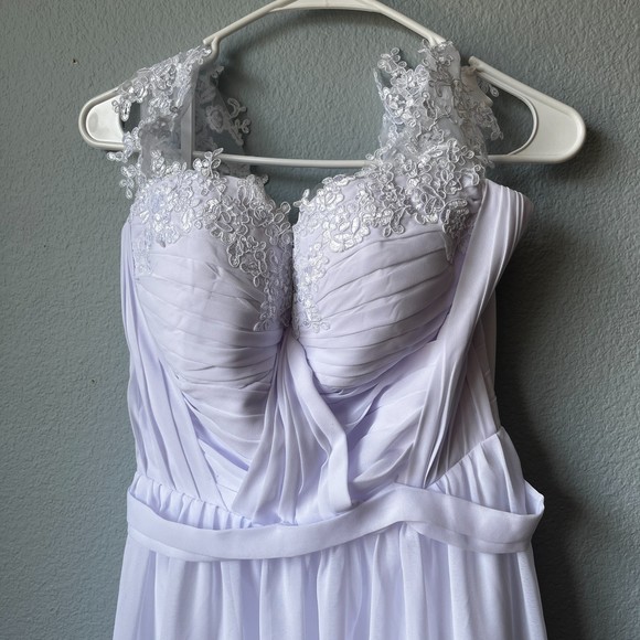 White Wedding Dress Chiffon A-Line Bodice - Picture 6 of 12